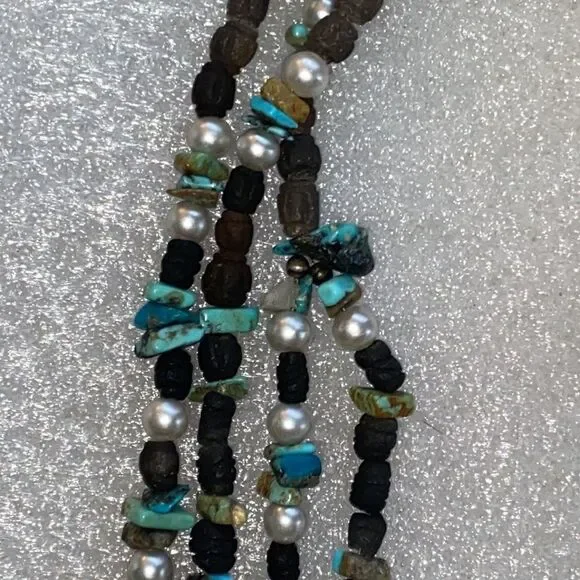 Bespoke Vintage Bone & Turquoise Organic Statement Necklace!
